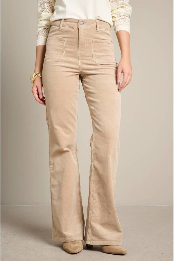 LOLALIZA high waist flared jeans beige