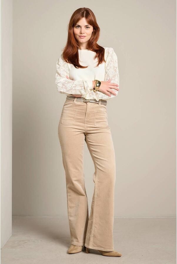 LOLALIZA high waist flared jeans beige - Foto 2