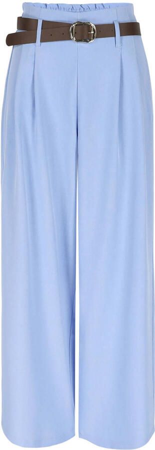 LOLALIZA high waist wide leg fit pantalon lichtblauw - Foto 2