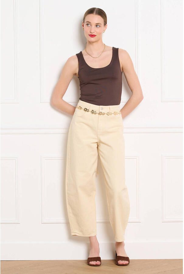 LOLALIZA high waist barrel jeans beige - Foto 2