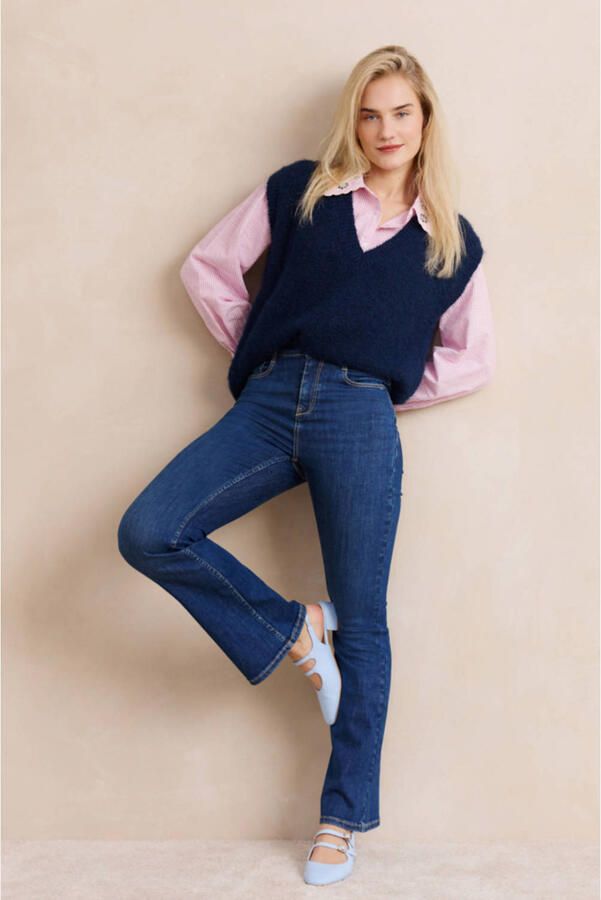 LOLALIZA high waist bootcut jeans dark blue denim - Foto 3
