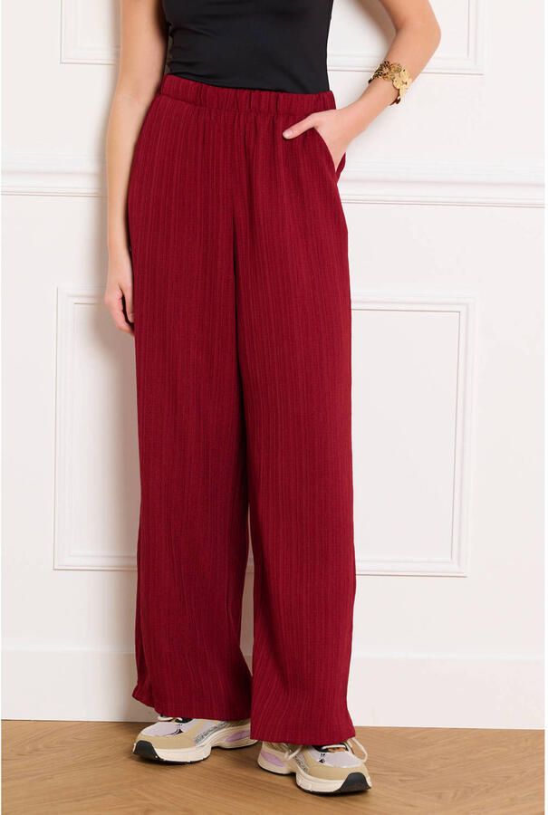 LOLALIZA high waist broek donkerrood