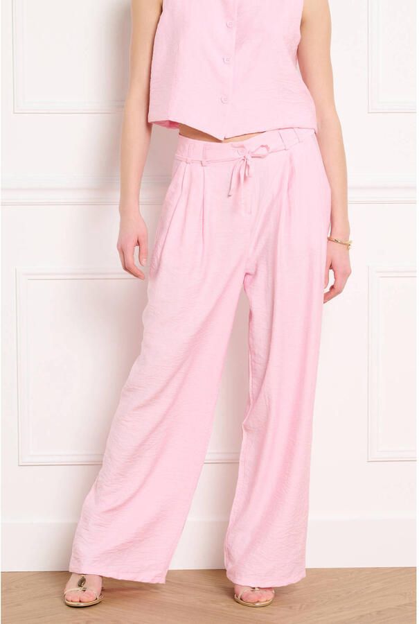 LOLALIZA high waist broek lichtroze