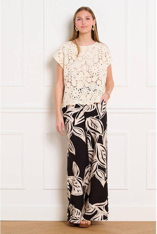 LOLALIZA high waist gebloemde casual broek zwart - Foto 2