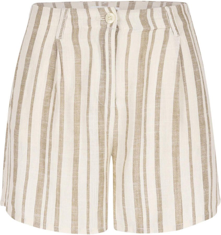 LOLALIZA high waist gestreepte casual short ecru - Foto 2