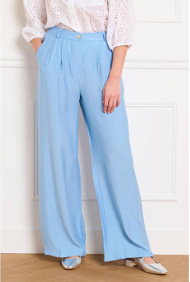LOLALIZA high waist pantalon lichtblauw