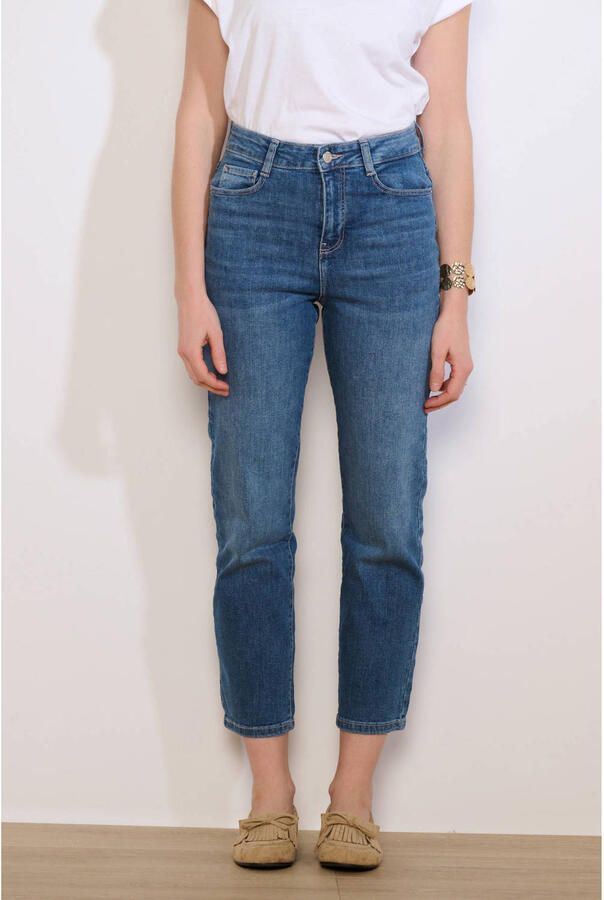 LOLALIZA high waist regular fit jeans medium blue denim