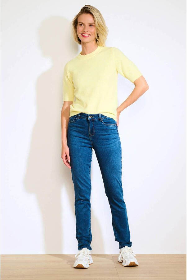 LOLALIZA high waist slim fit jeans medium blue denim