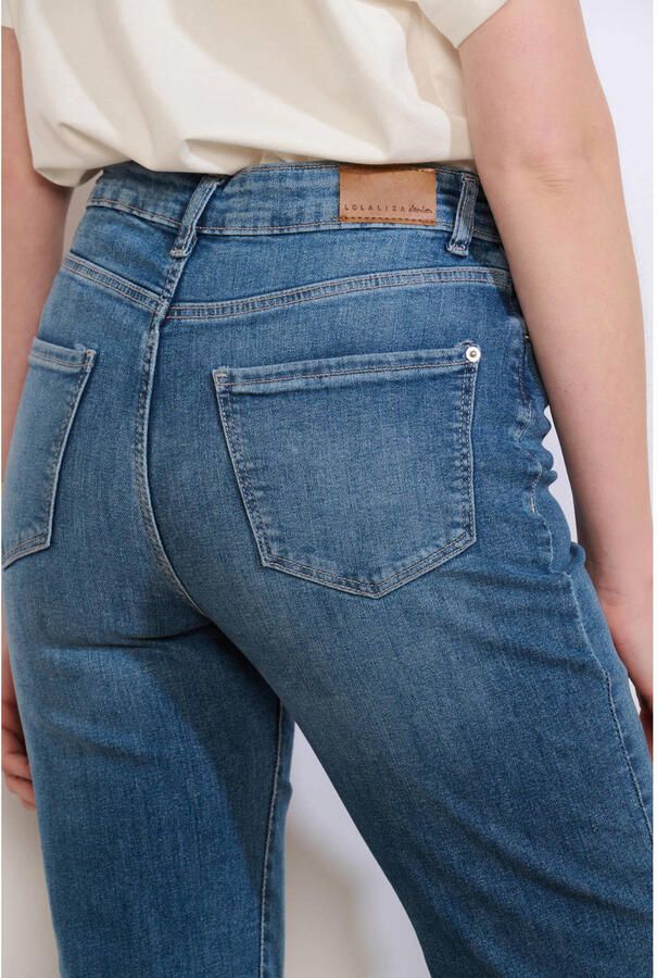 LOLALIZA high waist straight leg jeans dark blue denim - Foto 2