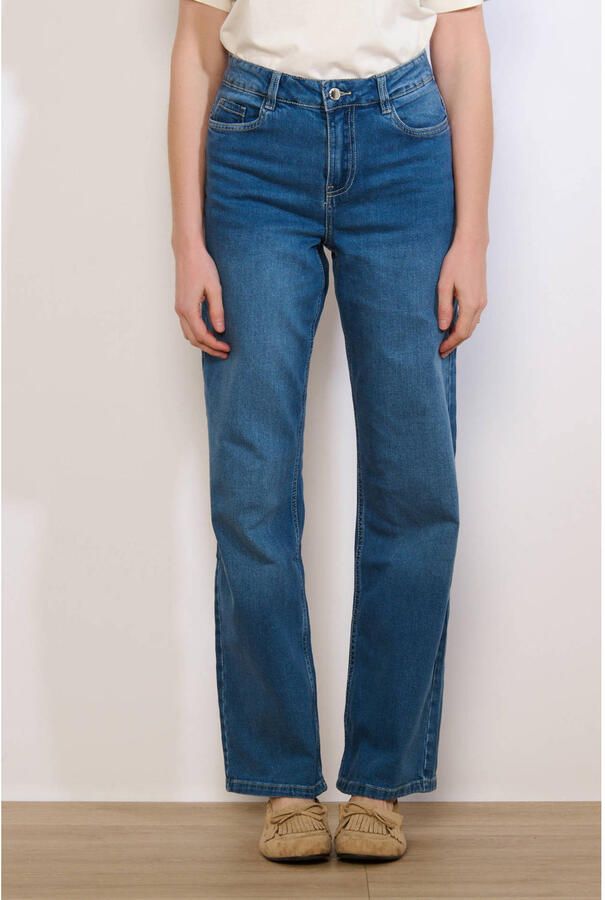 LOLALIZA high waist straight leg jeans medium blue denim