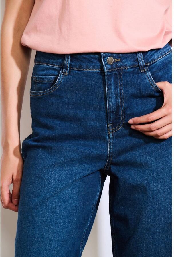 LOLALIZA high waist wide leg jeans medium blue denim