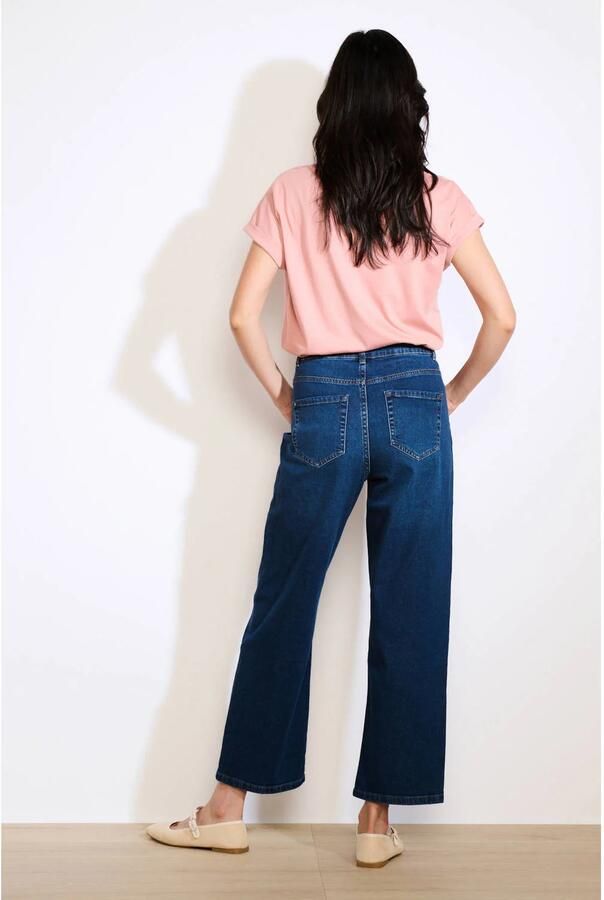 LOLALIZA high waist wide leg jeans medium blue denim - Foto 2