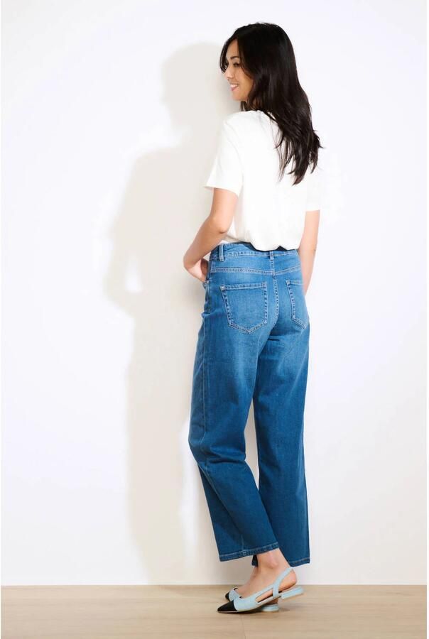 LOLALIZA high waist wide leg jeans medium blue denim