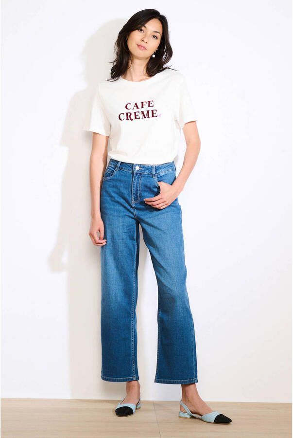 LOLALIZA high waist wide leg jeans medium blue denim - Foto 2
