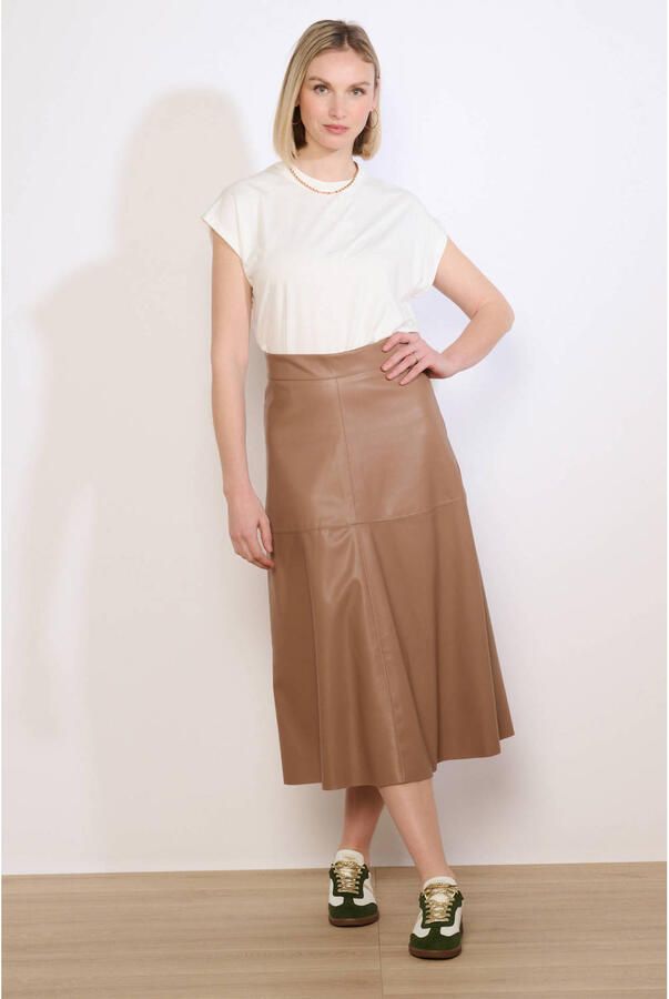LOLALIZA imitatieleren rok beige - Foto 2