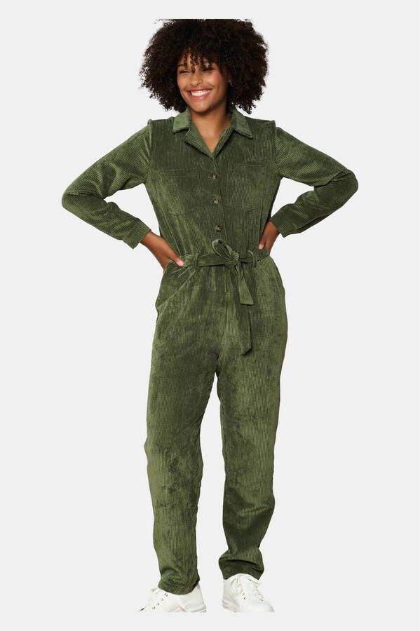 LOLALIZA corduroy jumpsuit donkergroen