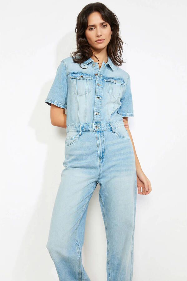 LOLALIZA jumpsuit light blue denim