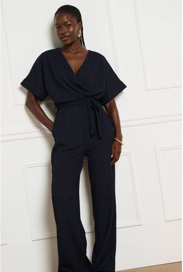 LOLALIZA jumpsuit met ceintuur donkerblauw - Foto 2
