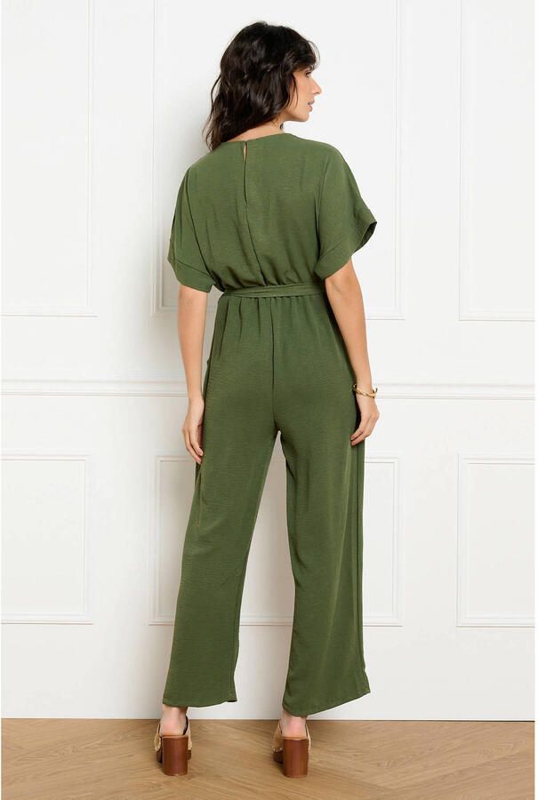 LOLALIZA jumpsuit met ceintuur kaki - Foto 3