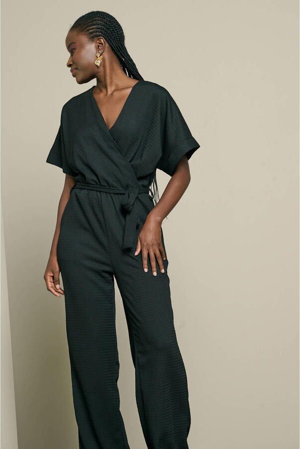 LOLALIZA jumpsuit met ceintuur zwart