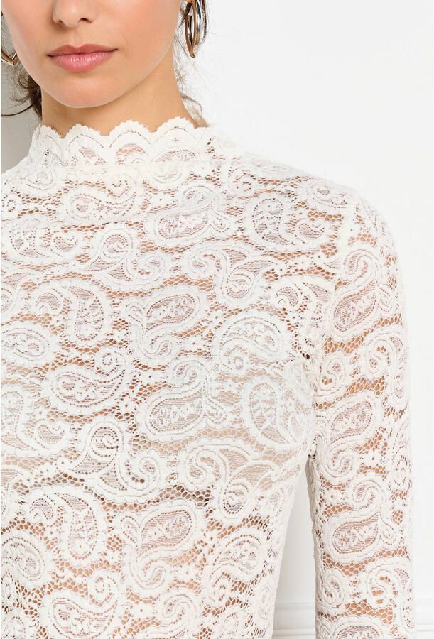 LOLALIZA kanten top met paisley ecru - Foto 2