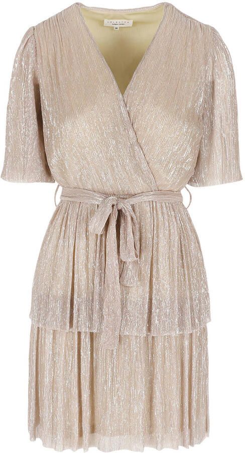 LOLALIZA korte jurk met lurex beige - Foto 3