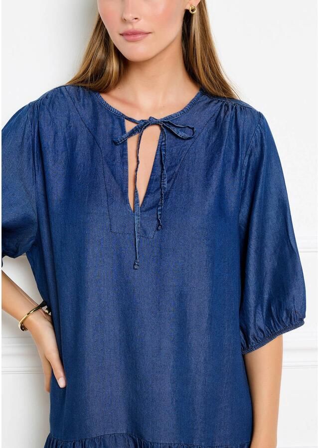 LOLALIZA korte jurk met ruches donkerblauw