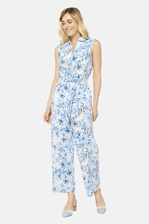 LOLALIZA linnen jumpsuit blauw