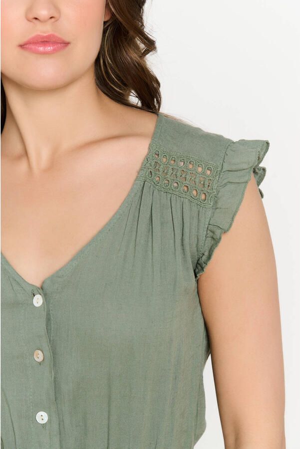 LOLALIZA linnen lichtkaki jumpsuit - Foto 2