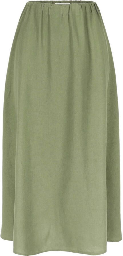 LOLALIZA linnen midi rok groen - Foto 2