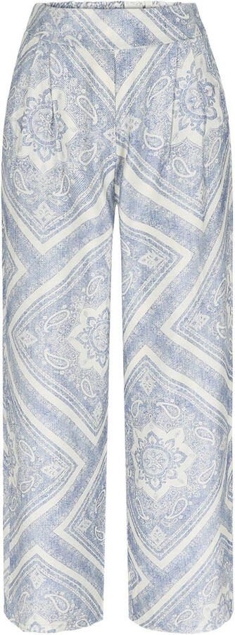 LOLALIZA loose fit broek met plooien lichtblauw - Foto 3