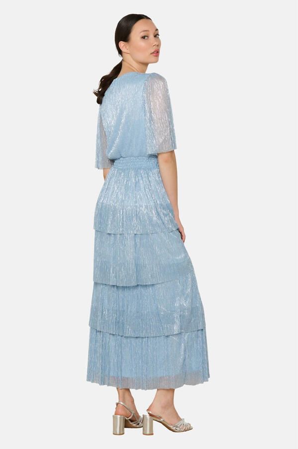 LOLALIZA maxi jurk met glitter lichtblauw - Foto 2