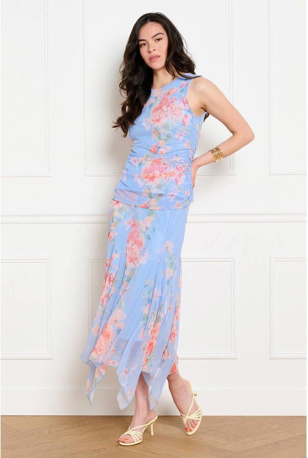 LOLALIZA midi gebloemde rok blauw - Foto 2