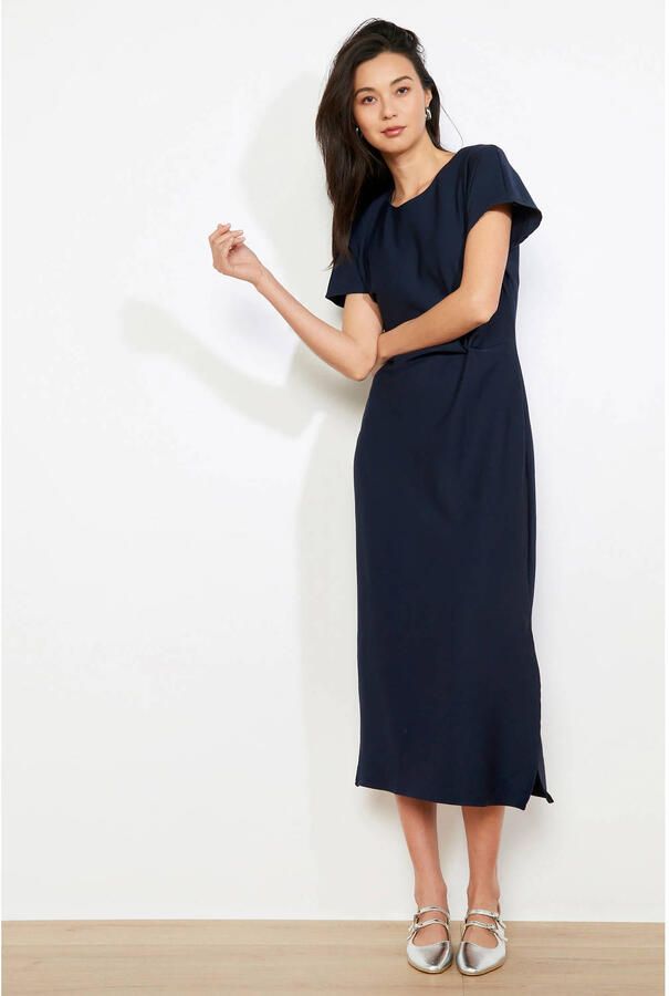 LOLALIZA midi jurk donkerblauw - Foto 2