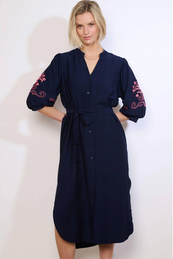 LOLALIZA midi jurk donkerblauw