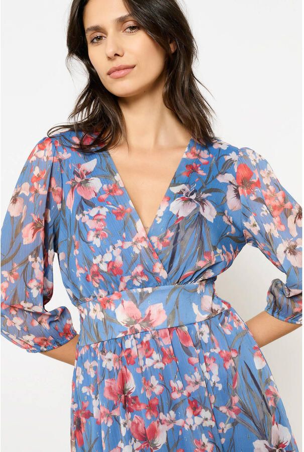 LOLALIZA midi jurk met glitter blauw