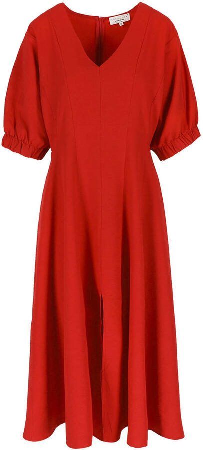 LOLALIZA midi jurk met split rood - Foto 3