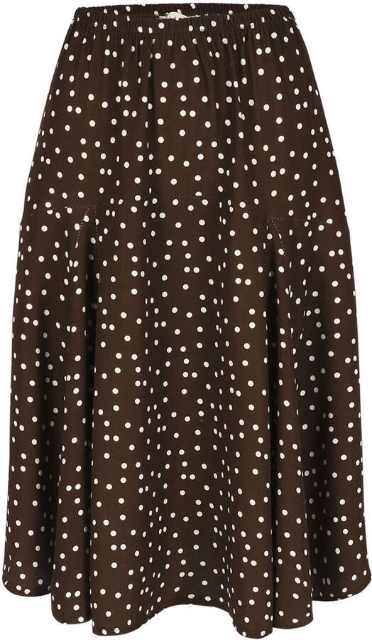 LOLALIZA midi rok met stippen bruin - Foto 3