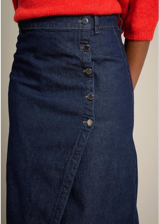 LOLALIZA midi spijkerrok donkerblauw - Foto 2