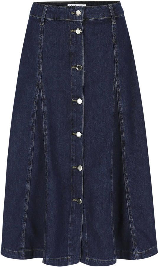 LOLALIZA midi spijkerrok donkerblauw - Foto 3