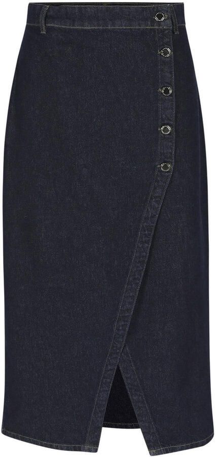 LOLALIZA midi spijkerrok donkerblauw - Foto 2