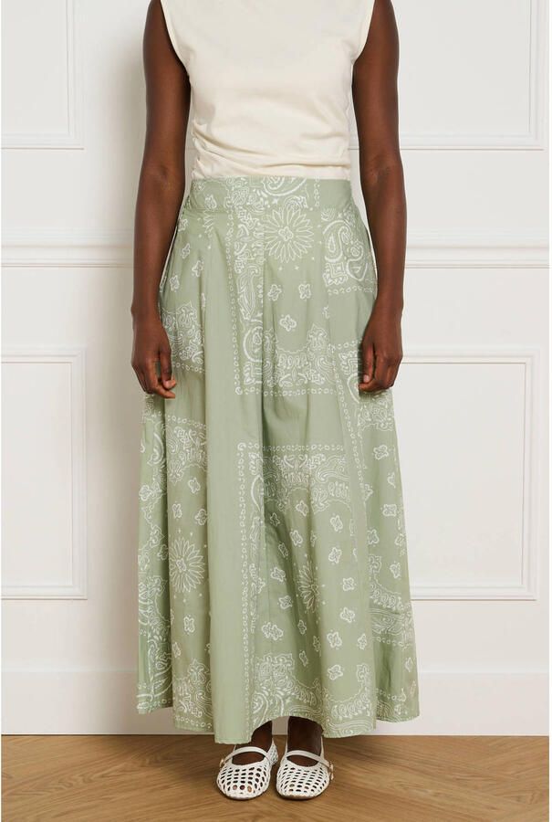 LOLALIZA midirok met paisley lichtgroen