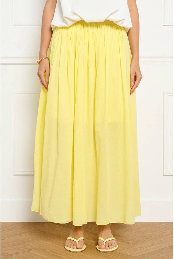 LOLALIZA midirok met plissé geel