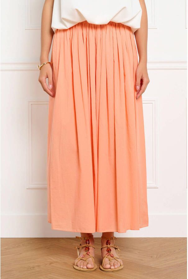 LOLALIZA midirok met plissé oranje