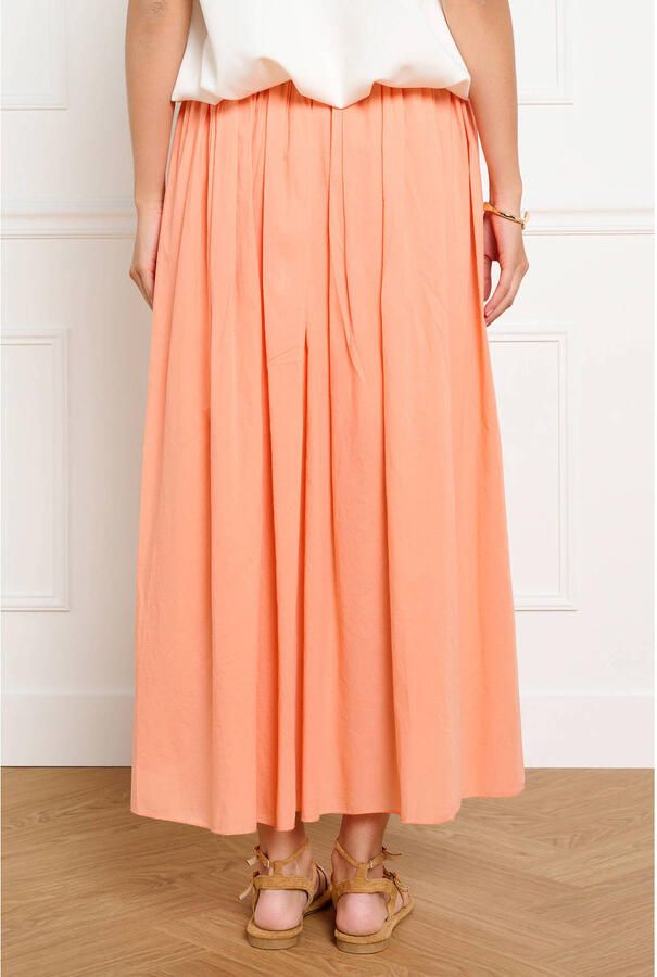 LOLALIZA midirok met plissé oranje - Foto 2