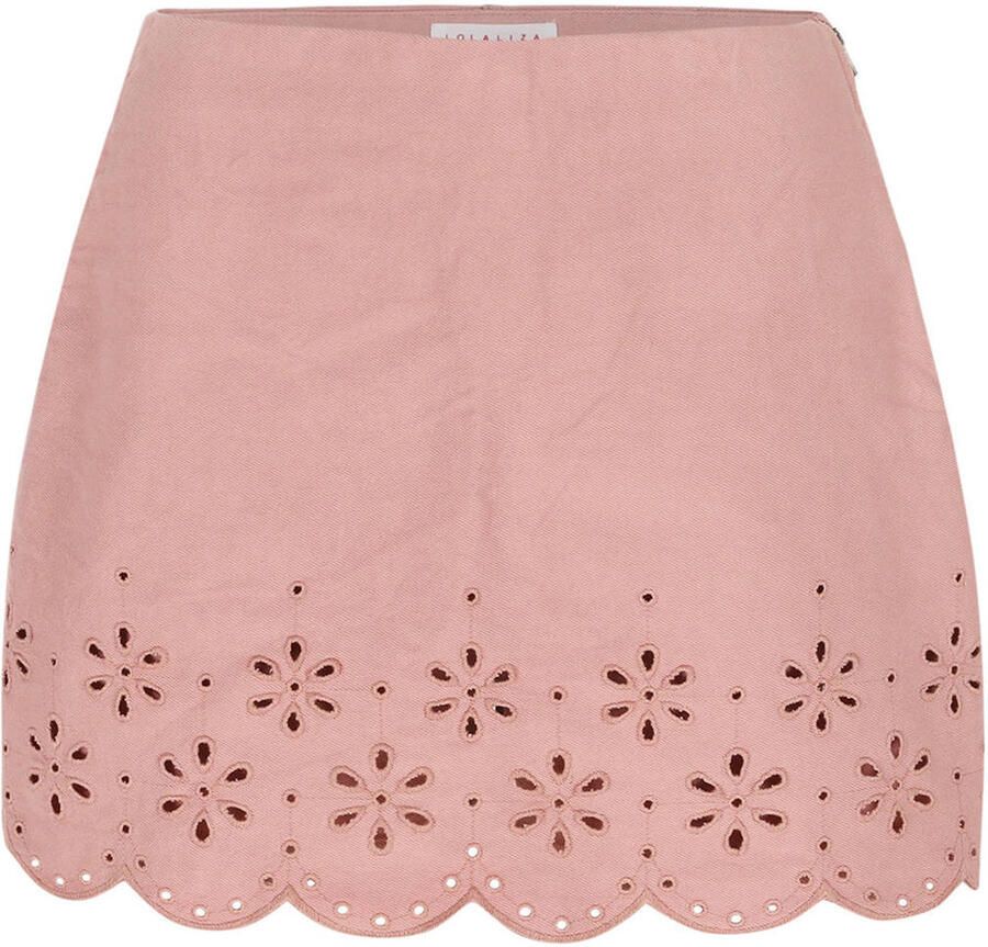LOLALIZA mini rok broderie roze - Foto 2