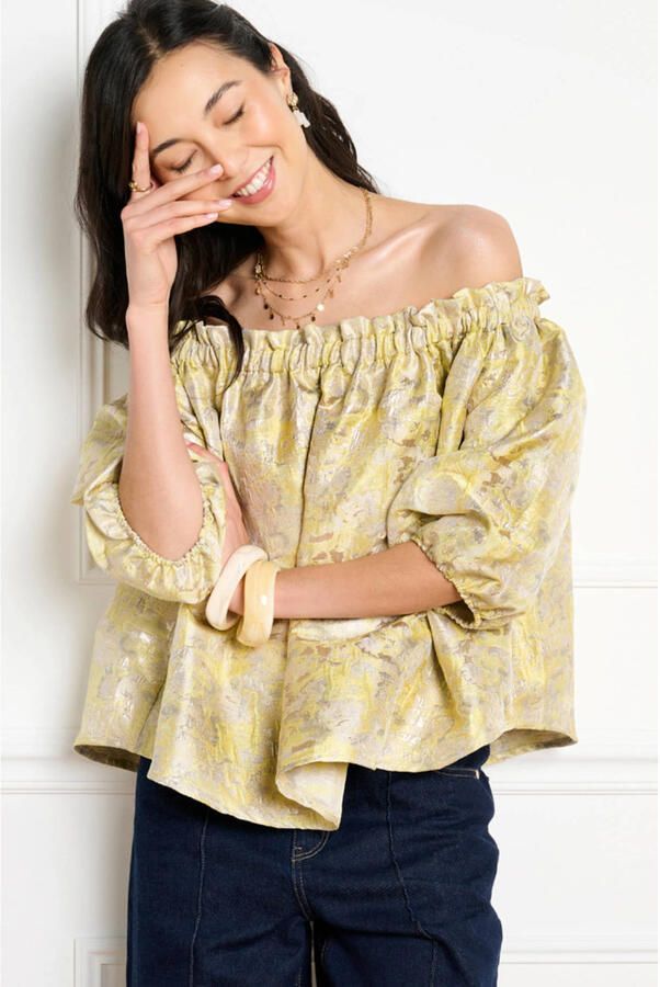 LOLALIZA off shoulder top geel