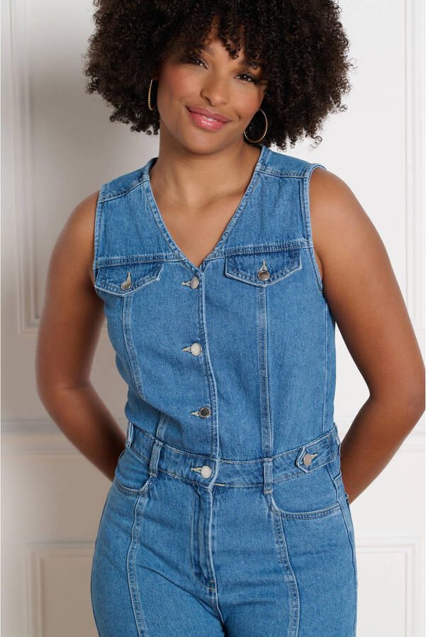 LOLALIZA playsuit medium blue denim