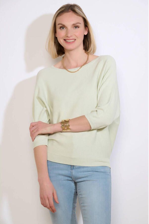 LOLALIZA pullover mintgroen fijn gebreid