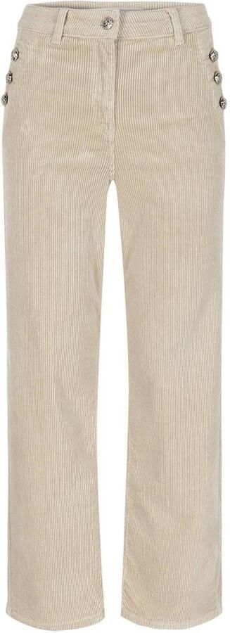 LOLALIZA regular fit straight leg jeans met corduroy details ecru - Foto 3